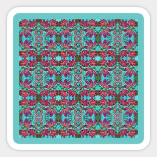 NEUROGRAPHIC RED & GREEN FLOWERS PATTERN Sticker